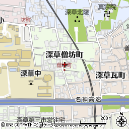 京都府京都市伏見区深草僧坊町87周辺の地図