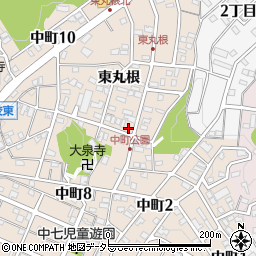 愛知県岡崎市中町東丸根133周辺の地図