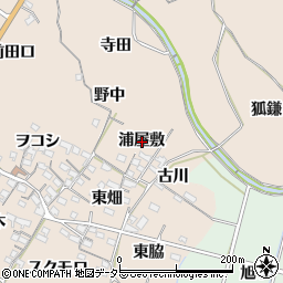 愛知県知多市日長浦屋敷周辺の地図