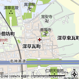 京都府京都市伏見区深草瓦町14周辺の地図