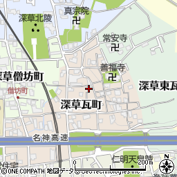 京都府京都市伏見区深草瓦町33周辺の地図