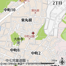 愛知県岡崎市中町東丸根151周辺の地図