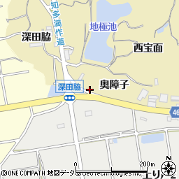 愛知県知多市岡田南地極池周辺の地図