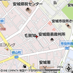 愛知県安城市横山町毛賀知周辺の地図
