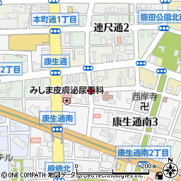 康生通東１周辺の地図