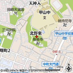 愛知県岡崎市中町北野東周辺の地図