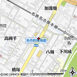 愛知県岡崎市矢作町（桜海道）周辺の地図
