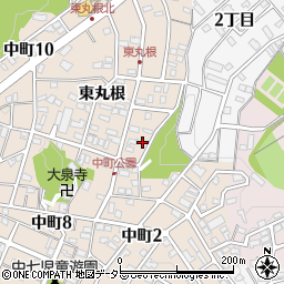 愛知県岡崎市中町東丸根9周辺の地図