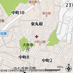 愛知県岡崎市中町東丸根129周辺の地図