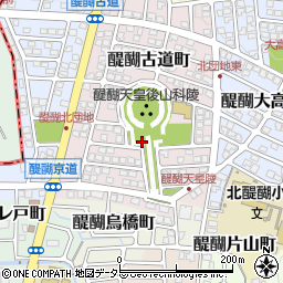 京都府京都市伏見区醍醐古道町周辺の地図