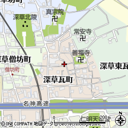 京都府京都市伏見区深草瓦町18周辺の地図