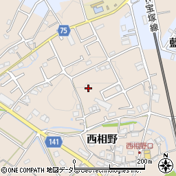 兵庫県三田市西相野周辺の地図