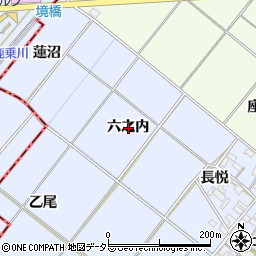 愛知県岡崎市富永町六之内周辺の地図