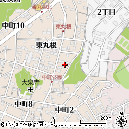 愛知県岡崎市中町東丸根156周辺の地図