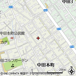 静岡県静岡市駿河区中田本町周辺の地図