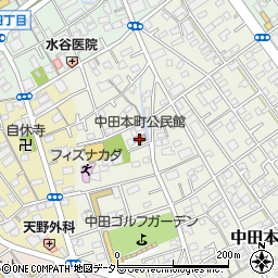 中田本町公民館周辺の地図