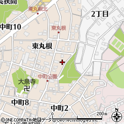 愛知県岡崎市中町東丸根157周辺の地図