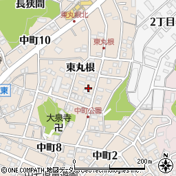 愛知県岡崎市中町東丸根136周辺の地図