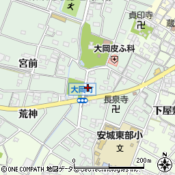 愛知県安城市大岡町的場周辺の地図