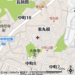 愛知県岡崎市中町東丸根105周辺の地図