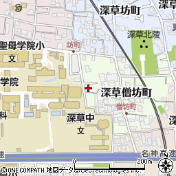 京都府京都市伏見区深草僧坊町57周辺の地図