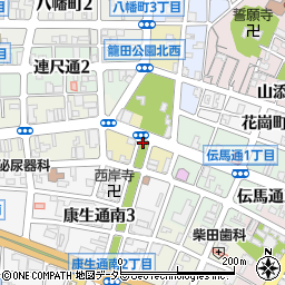 愛知県岡崎市籠田町周辺の地図