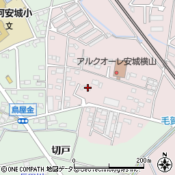 愛知県安城市横山町（赤子）周辺の地図