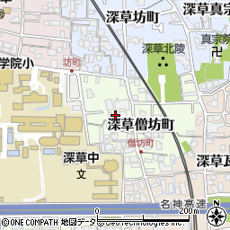 京都府京都市伏見区深草僧坊町48-1周辺の地図