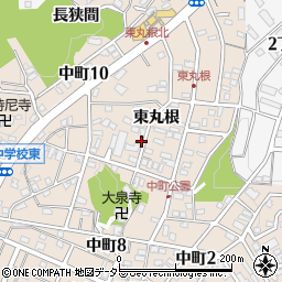 愛知県岡崎市中町東丸根107周辺の地図