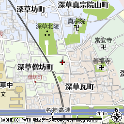 京都府京都市伏見区深草僧坊町13-14周辺の地図