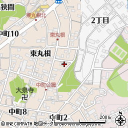 愛知県岡崎市中町東丸根162周辺の地図