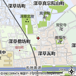 京都府京都市伏見区深草瓦町21周辺の地図