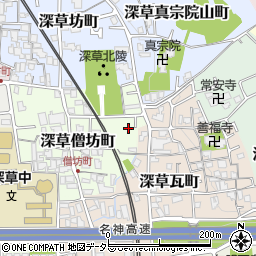 京都府京都市伏見区深草僧坊町13-3周辺の地図