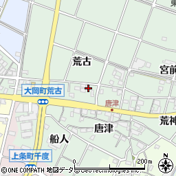 愛知県安城市大岡町荒古周辺の地図