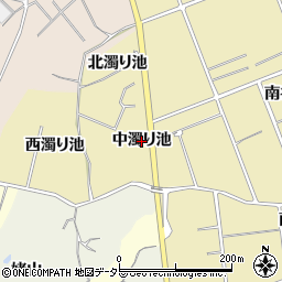 愛知県知多市岡田（中濁り池）周辺の地図