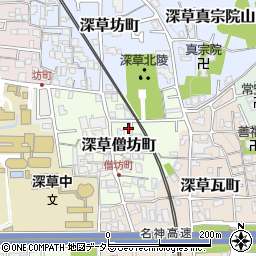 京都府京都市伏見区深草僧坊町34周辺の地図