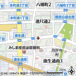 愛知県岡崎市康生通東周辺の地図