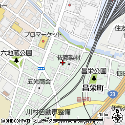 三重県四日市市昌栄町周辺の地図