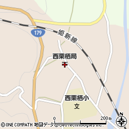 西栗栖郵便局周辺の地図