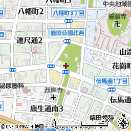 愛知県岡崎市籠田町8周辺の地図