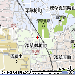 京都府京都市伏見区深草僧坊町27周辺の地図