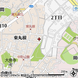 愛知県岡崎市中町東丸根169周辺の地図