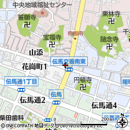 岡崎警察署伝馬交番周辺の地図