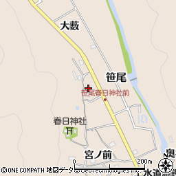 兵庫県川辺郡猪名川町笹尾大田周辺の地図