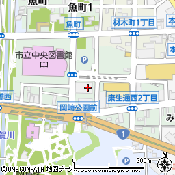 愛知県岡崎市康生通西周辺の地図