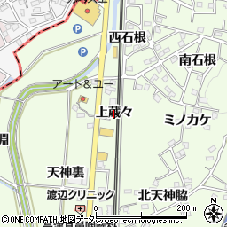 愛知県阿久比町（知多郡）白沢（上蔵々）周辺の地図
