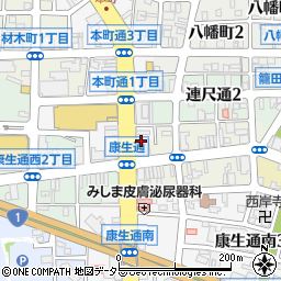 岡崎警察署康生交番周辺の地図