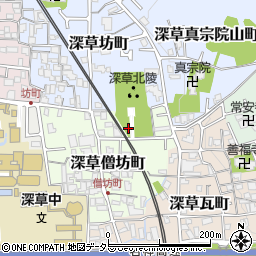 宮内庁書院部　桃山陵墓監区　深草部事務所周辺の地図