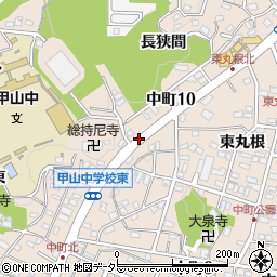 甲山中学校東周辺の地図