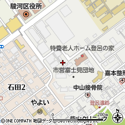 静岡市役所保健福祉施設　子育て支援センター登呂周辺の地図